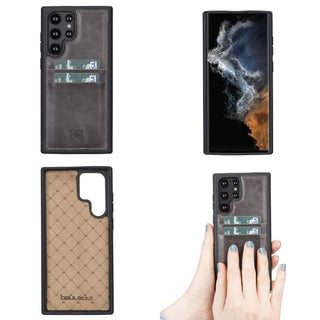 Bouletta Cep Telefonu Kılıfları Samsung Galaxy S22 Serisi Kartlıklı Deri Arka Kapak