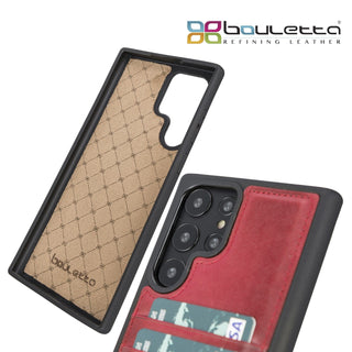 Bouletta Cep Telefonu Kılıfları Samsung Galaxy S22 Serisi Kartlıklı Deri Arka Kapak