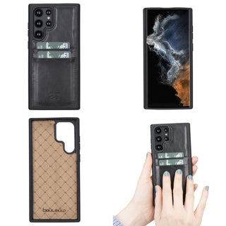 Bouletta Cep Telefonu Kılıfları Samsung Galaxy S22 Serisi Kartlıklı Deri Arka Kapak