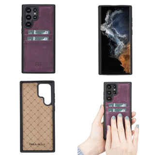Bouletta Cep Telefonu Kılıfları Samsung Galaxy S22 Serisi Kartlıklı Deri Arka Kapak