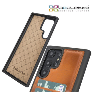 Bouletta Cep Telefonu Kılıfları Samsung Galaxy S22 Serisi Kartlıklı Deri Arka Kapak