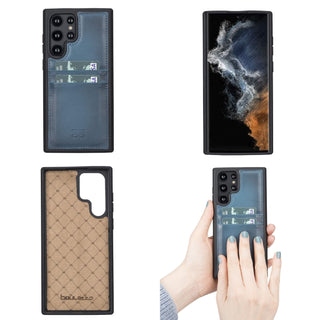 Bouletta Cep Telefonu Kılıfları Samsung Galaxy S22 Serisi Kartlıklı Deri Arka Kapak