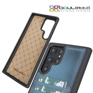 Bouletta Cep Telefonu Kılıfları Samsung Galaxy S22 Serisi Kartlıklı Deri Arka Kapak
