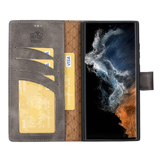 Bouletta Cep Telefonu Kılıfları Samsung Galaxy S23 Serisi Cüzdanlı Çıkarılabilir Deri Kılıf Premium Koruma