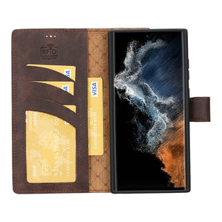 Bouletta Cep Telefonu Kılıfları Samsung Galaxy S23 Serisi Cüzdanlı Çıkarılabilir Deri Kılıf Premium Koruma