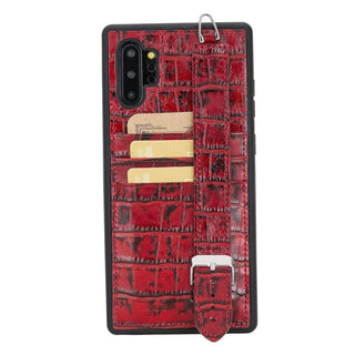 Bouletta Cep Telefonu Kılıfları Note 10 Plus / Croco Kırmızı Samsung Note 10 Serisi El Askılı Deri Arka Kapak Premium Koruma