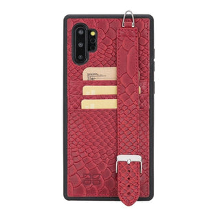Bouletta Cep Telefonu Kılıfları Note 10 Plus / Snake Kırmızı Samsung Note 10 Serisi El Askılı Deri Arka Kapak Premium Koruma