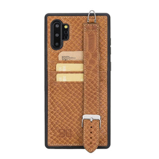 Bouletta Cep Telefonu Kılıfları Note 10 Plus / Snake Taba Samsung Note 10 Serisi El Askılı Deri Arka Kapak Premium Koruma