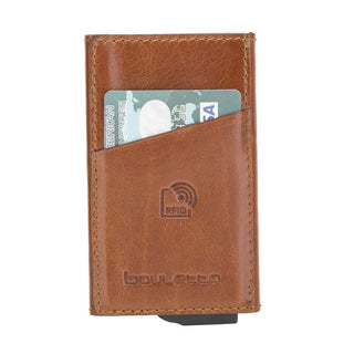 Bouletta Torres Leather Mechanical Card Holder / Tiguan Tan / Leather