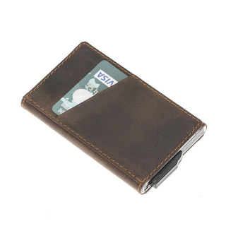 Torres Leather Mechanical Card Holder Bouletta