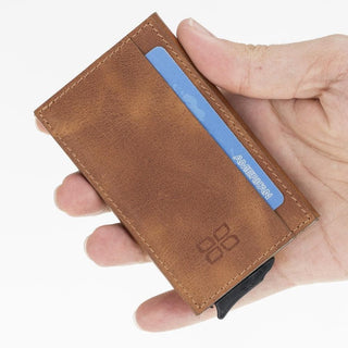 Torres Leather Mechanical Card Holder Bouletta