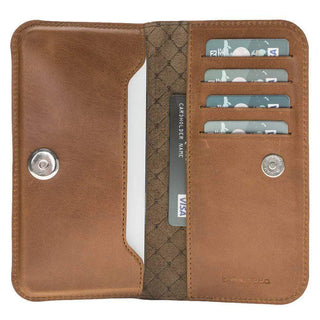 Leather Universal Clutch Wallet Case up to 5.7 inch Phones - Rustic Burnished Tan Bouletta Shop