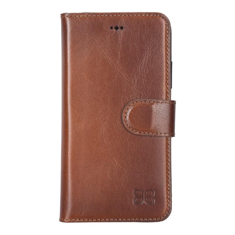 Wallet Folio Leather Case with ID slot for Apple iPhone X series X/XS / Rustic Tan Bouletta LTD